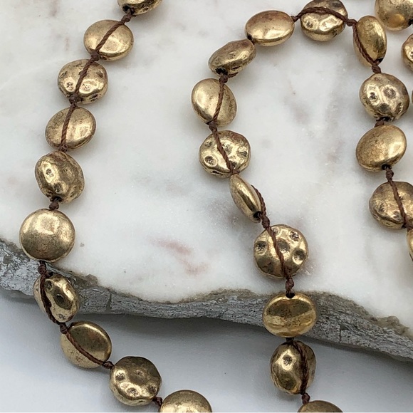 Lucky Brand Single Strand Textured Bead Station Necklace - Picture 10 of 13